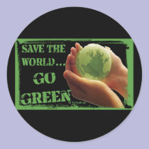 SAVE THE WORLD GO GREEN stickers