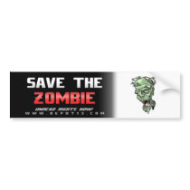 "Save the Zombie" Bumper Sticker bumper stickers by depot13 "Save the Zombie" Bumper Sticker bumper stickers