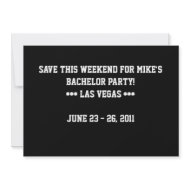 Save this weekend bachelor party card invitation