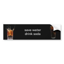save water drink soda bumper sticker