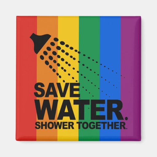 SAVE WATER. SHOWER TOGETHER. FRIDGE MAGNETS