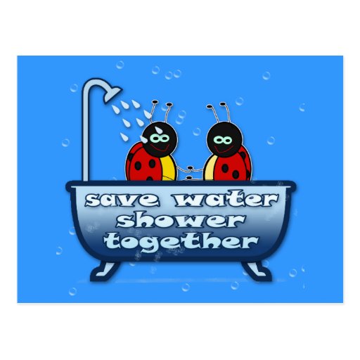 Save Water Shower Together Postcard Zazzle