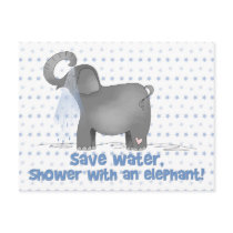 Save Water Shower with An Elephant Postcard
