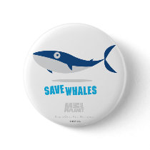 Save Whales Button by AnimalAdvocate Save Whales Button