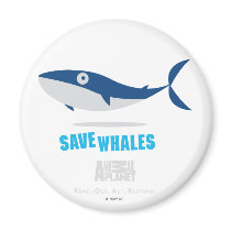 Save Whales Magnet by AnimalAdvocate Save Whales Magnet