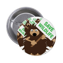 save wildlife hedgehogs buttons