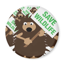 save wildlife hedgehogs magnets