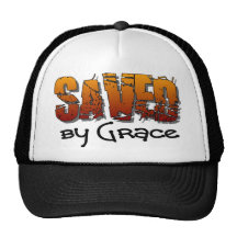 Saved by grace Christian design Trucker Hats