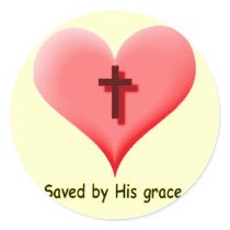 Saved by His grace.- Sticker