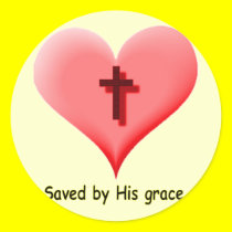 Saved by His grace.- Sticker