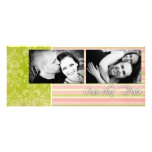 SavetheDate:Pink/Gree/White Personalized Announcements