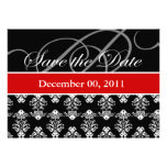 SavetheDate:Red/Black/White Personalized Invites