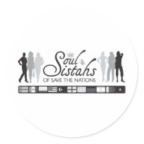 SaveTheNationsWomensLogo_FinalBW Round Sticker