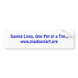 Saving Lives, One Pet at a Timewww.madisonarf.org bumper stickers