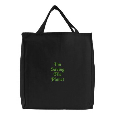 Saving Planet Embroidered Bag