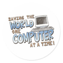 Saving theWorld Round Stickers