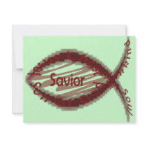 Savior Fish - Deep Red invitations