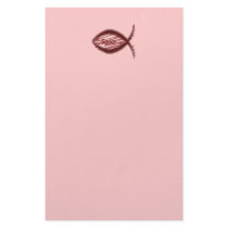 Savior Fish - Deep Red stationery