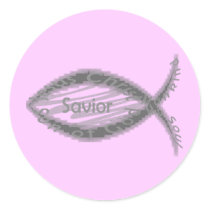 Savior Fish - Grey stickers