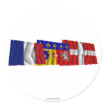 Savoie, Rhône-Alpes &amp; France flags Round Stickers