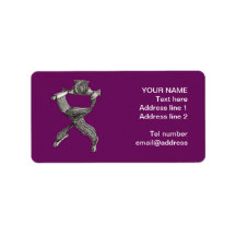 Savonarola chair purple personalized address labels