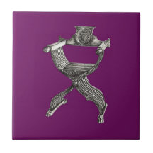 Savonarola chair purple tile
