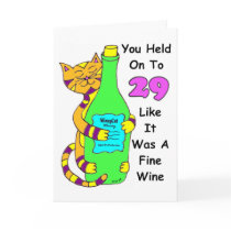Savor 30 Winey Cat Birthday Card by Victoreeah Savor 30 Winey Cat Birthday Card