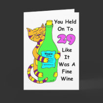 Savor 30 Winey Cat Birthday Card