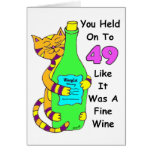 Savor 50 Winey Cat Birthday Card