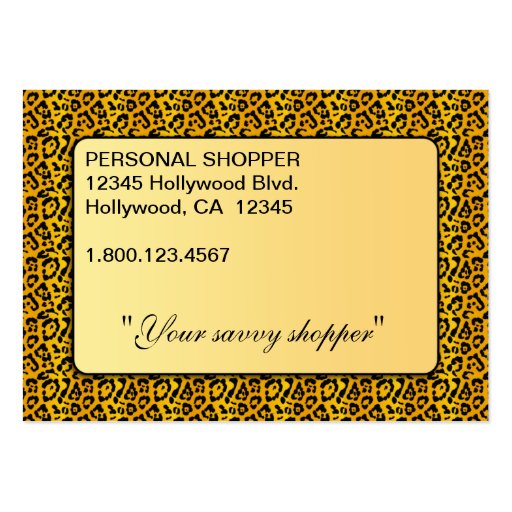 Savvy Shopper 2 Chubby Business Card (back side)
