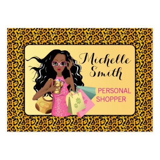 Savvy Shopper African American Business Card (front side)