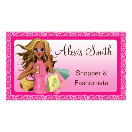 Savvy Shopper Pink Std. Business Card (front side)