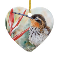 Saw-billed Hermit Hummingbird Christmas Ornaments