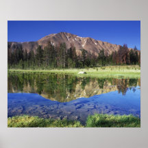 Sawtooth Mountains reflected in Fourth of July Print
