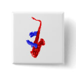 Sax design two hands red and blue version pins