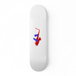 Sax design two hands red and blue version skate board decks