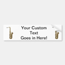 Sax facing right graphic bumper stickers