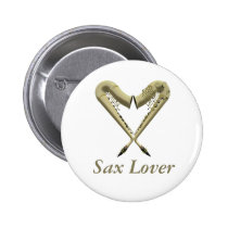 Sax Lover Button Badge at Zazzle