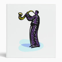 Sax Player Stylized Purple Version 3 Ring Binder
