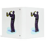 Sax Player Stylized Purple Version 3 Ring Binder
