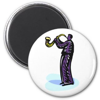 Sax Player Stylized Purple Version magnet