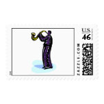 Sax Player Stylized Purple Version Postage