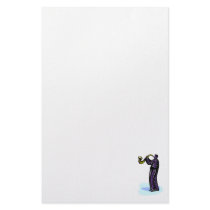 Sax Player Stylized Purple Version Personalized Stationery