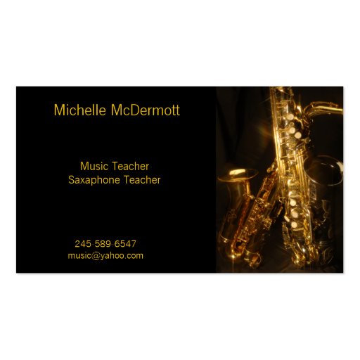Saxaphone Business Card (front side)