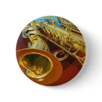 Saxaphone Pinback Button