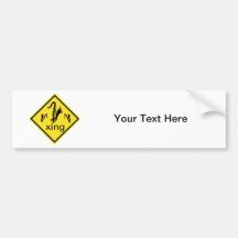 Saxaphone Crossing Traffic Sign Bumper Stickers