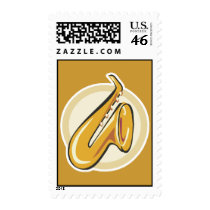 saxaphone postage stamp