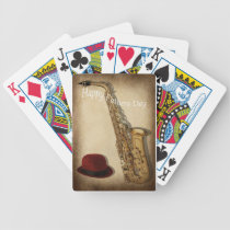 Saxophone and Bowler hat Deck Of Cards