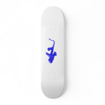 Saxophone and hands, blue version custom skateboard
