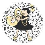 Saxophone Baby Round Sticker